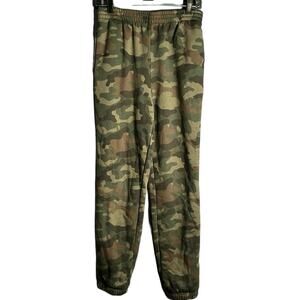 Men’s Amazon Essential Green Camo Drawstring Sweatpants Size Small